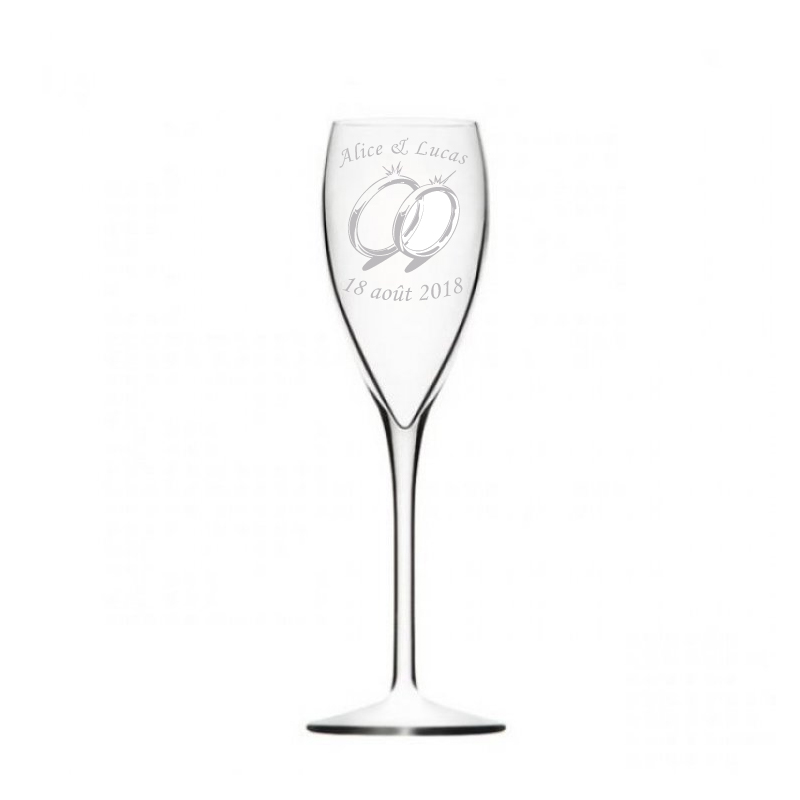 Flûte à champagne 10cl gravée Mariage Baptême Communion Réception