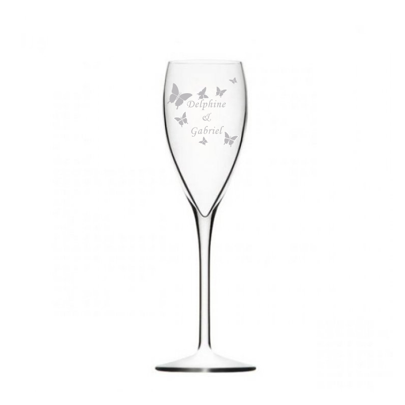 Flûte à champagne 10cl gravée Mariage Baptême Communion Réception