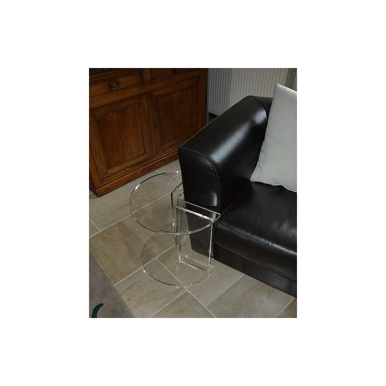 Table basse plexi champagne