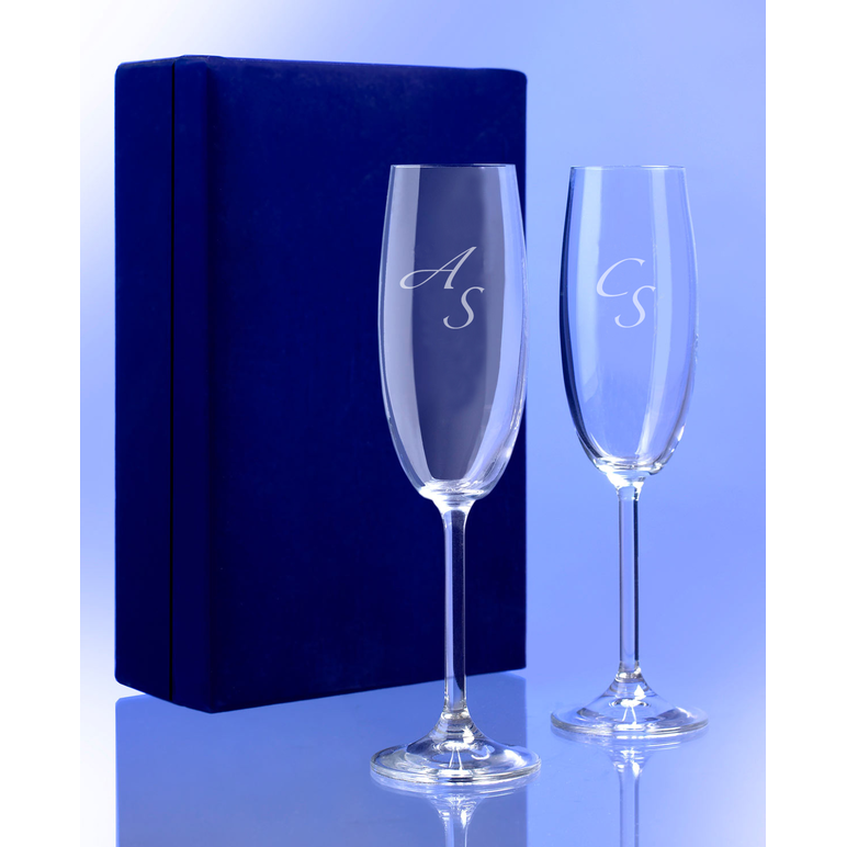 Coffret flûte à champagne initiales